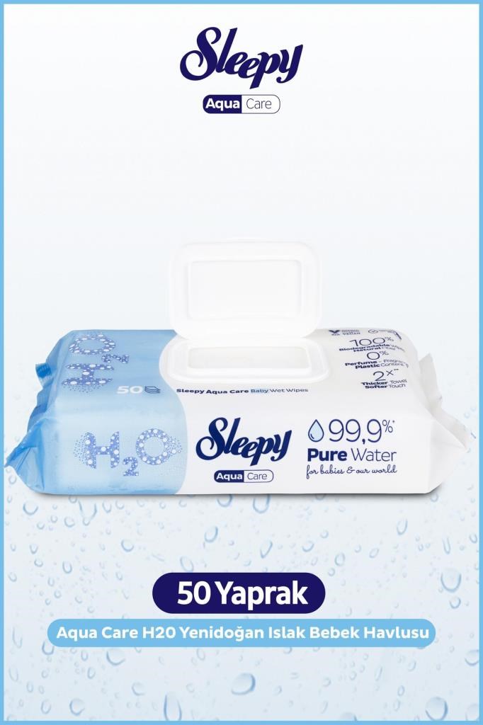 Sleepy Aquacare H2O Yenidoğan Islak Bebek Havlusu 50