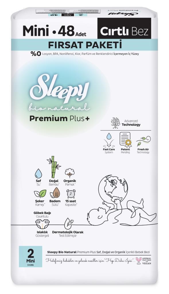 Sleepy Bio Natural Bebek Bezi Fırsat Paketi 2 Beden 48 Adet