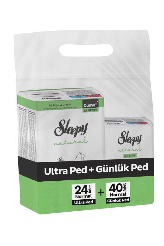 Sleepy Ekonomik Ikili Paket (Natural Ultra Hassas Hijyenik Ped Normal 24'Lü + Günlük Ped Normal 40'Lı)
