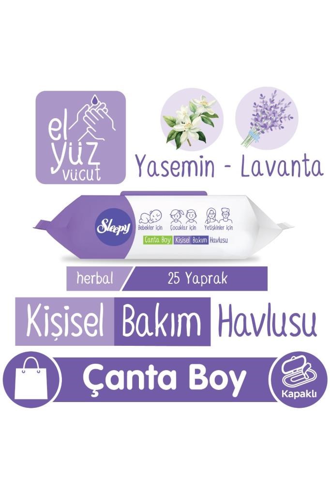 Sleepy Herbal Kişisel Bakım Havlusu Çanta Boy 25 Yaprak