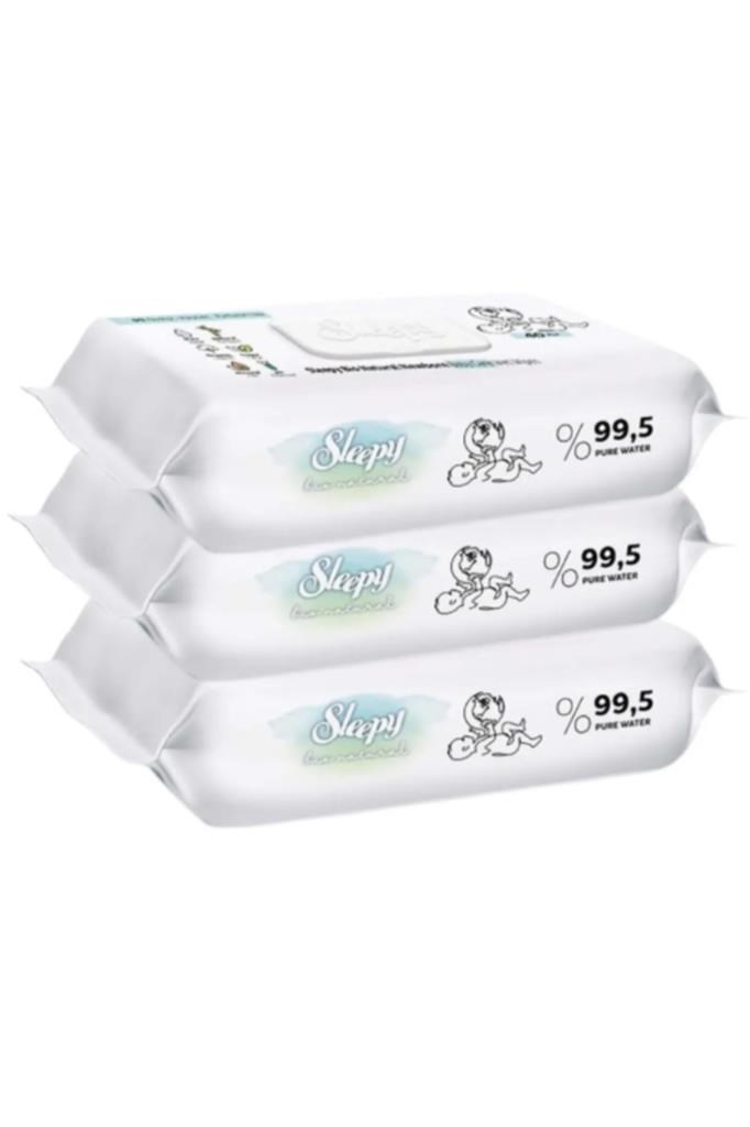 Sleepy Islak Havlu Mendil Bio Natural 40 Yaprak Yeni Doğan (3 Lü Pk) Plastik Kapaklı 120 Yaprak