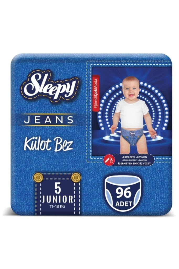 Sleepy Jeans Külot Bez 5 Numara Junior 4'Lü Jumbo  96 Adet 11-18 Kg