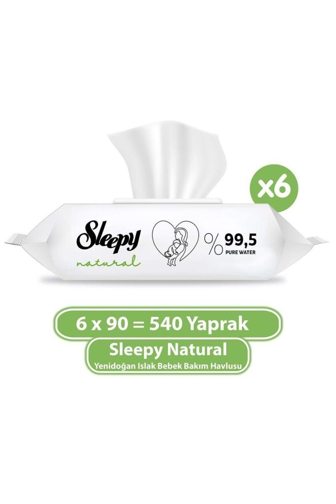 Sleepy Natural Yenidoğan Islak Bebek Bakım Havlusu 6x90 (540 Yaprak)