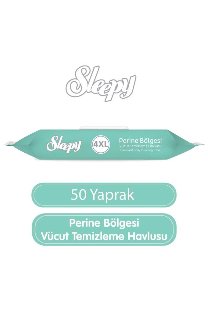 Sleepy Perine Bölgesi Vücut Temizleme Havlusu 50 Yaprak