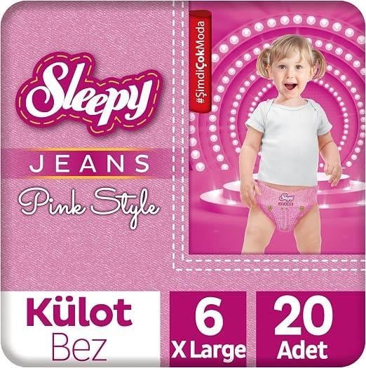 Sleepy Pink Jeans Külot Bez 6 Numara Xlarge 20 Adet