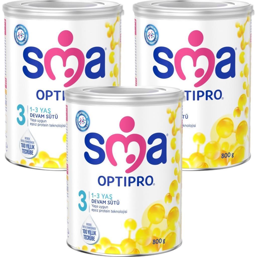 Sma Optipro 3 No 800g 1-3 Yaş Bebek Devam Sütü x3 Adet