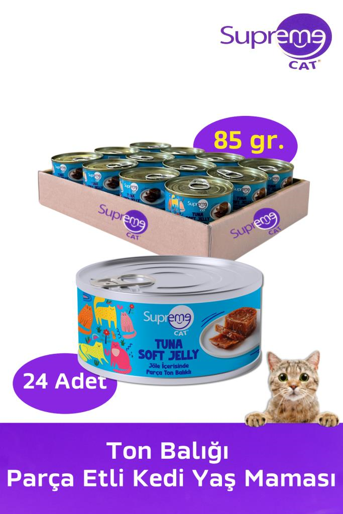 Supreme Ton Balığı Parça Etli Konserve  Kedi Yaş Maması 85 gr