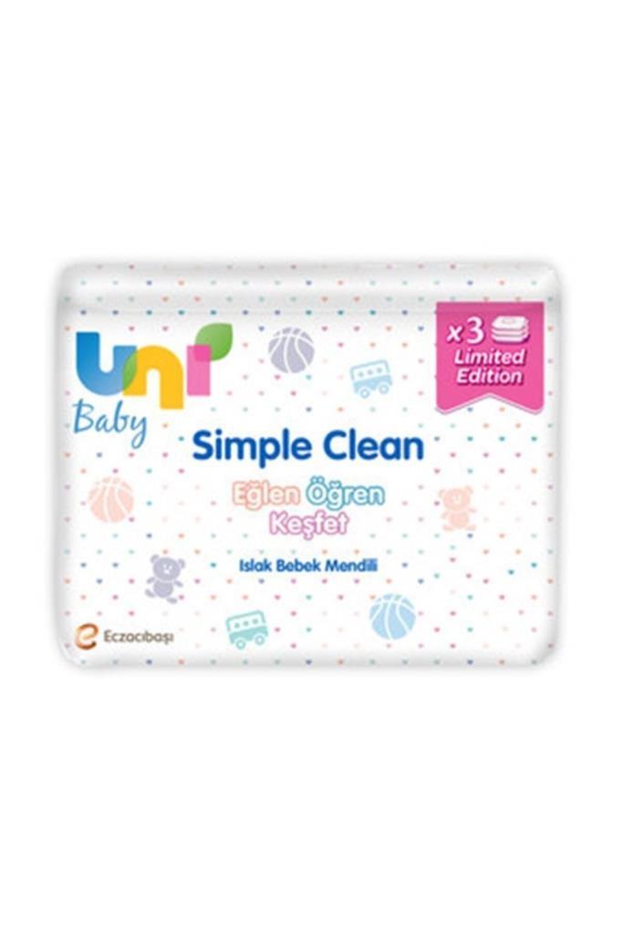 Uni Baby Simple Clean Islak Bebek Mendili 52'li 3'lü Paket