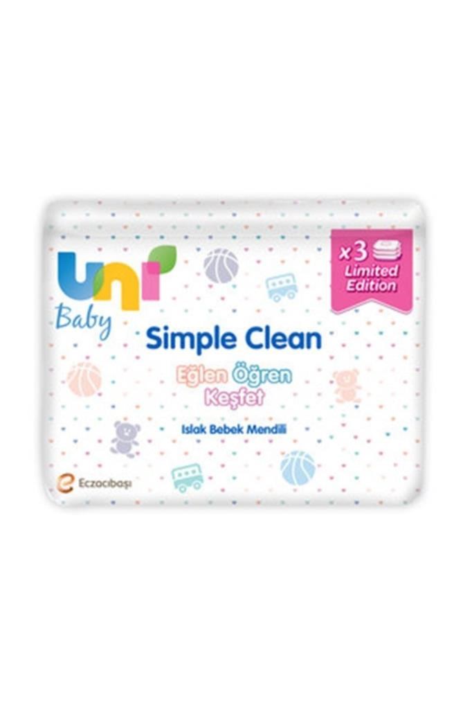 Uni Baby Simple Clean Islak Bebek Mendili 52'li 3'lü Paket