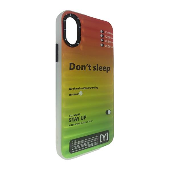 iPhone XS Max ile Uyumlu Tırtıklı Desenli Kapak Neon Case Kılıf
