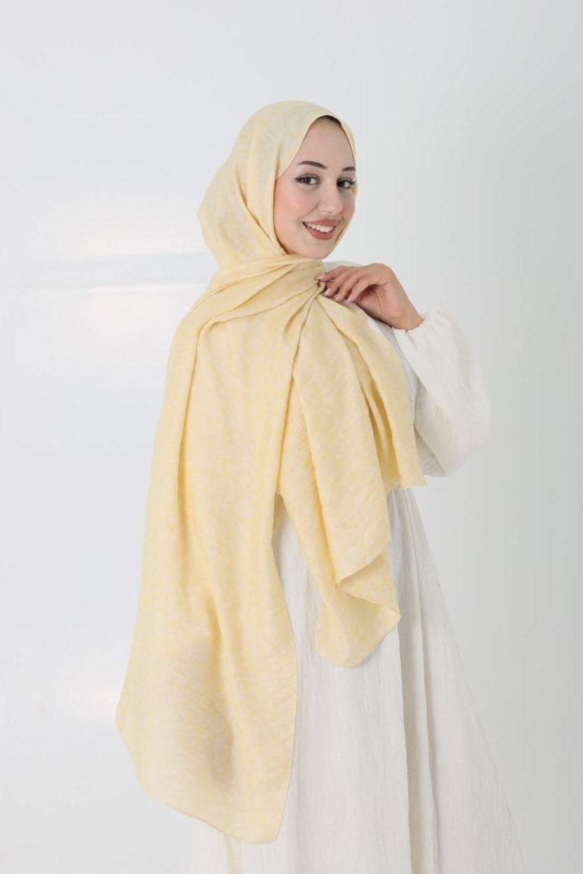 Aria Leopar Şal Sarı