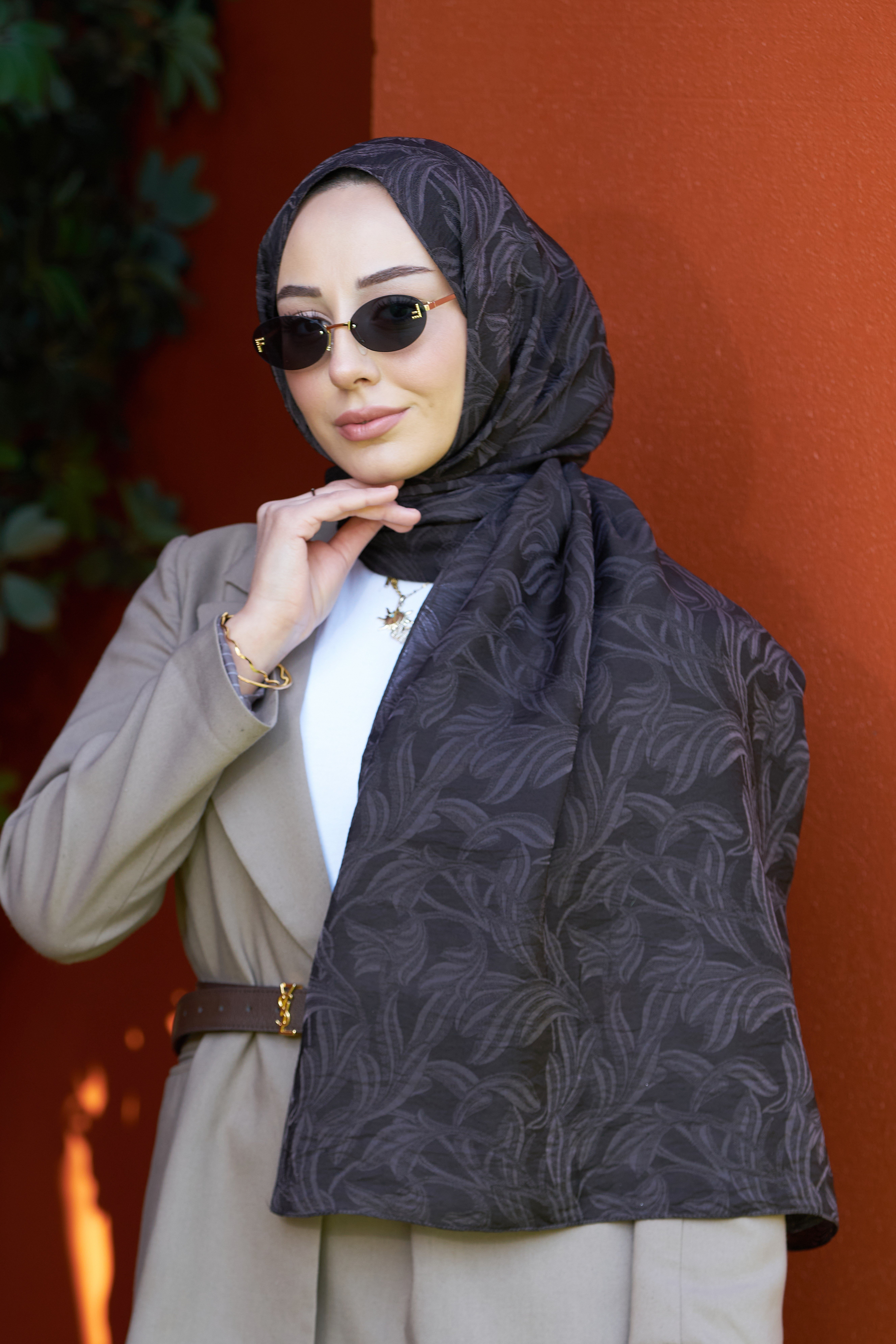 Loryan Scarf Aria Lotus Şal - Acı Kahve 