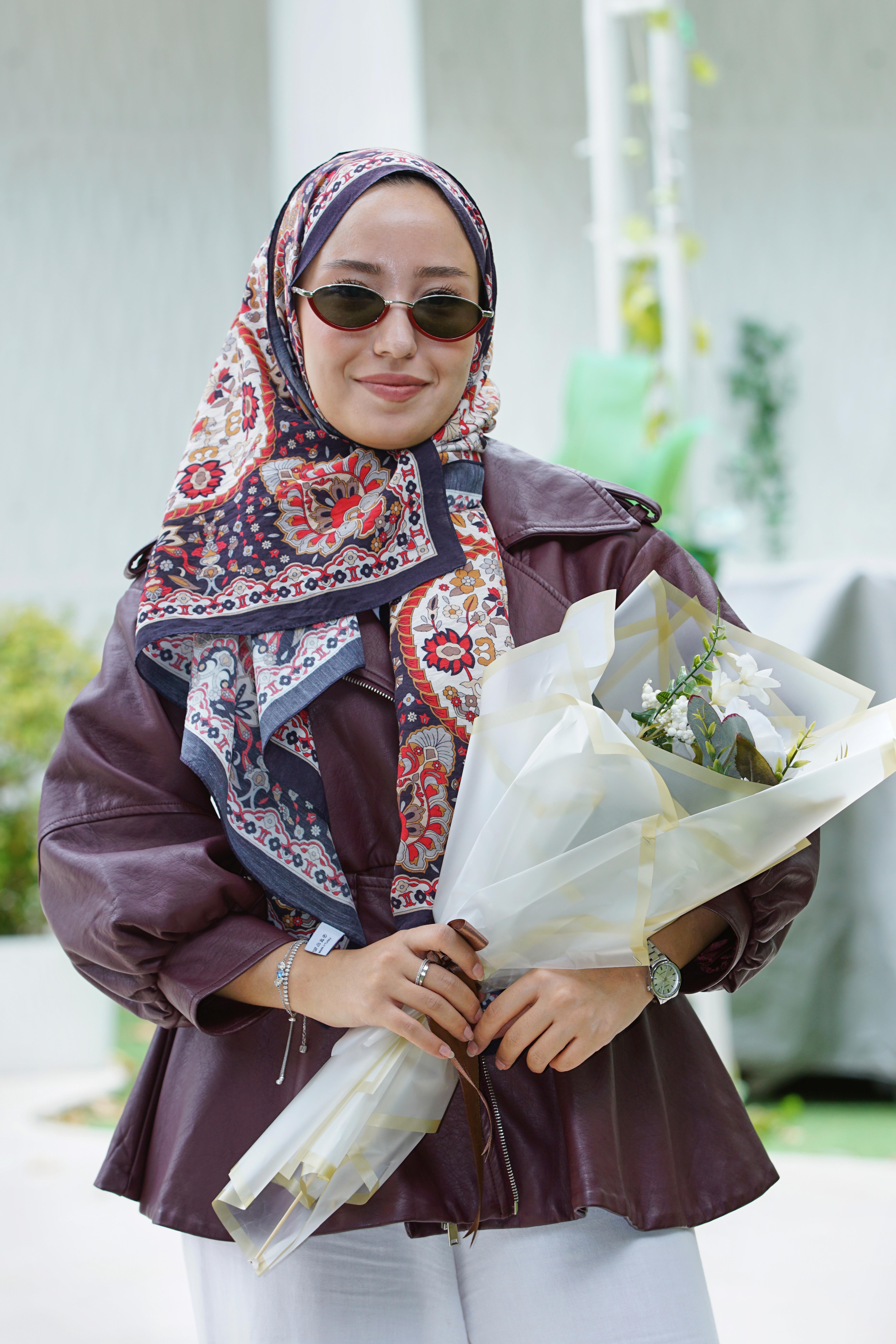 Loryan Scarf Dıamond Adel Şal - Siyah/Kırmızı