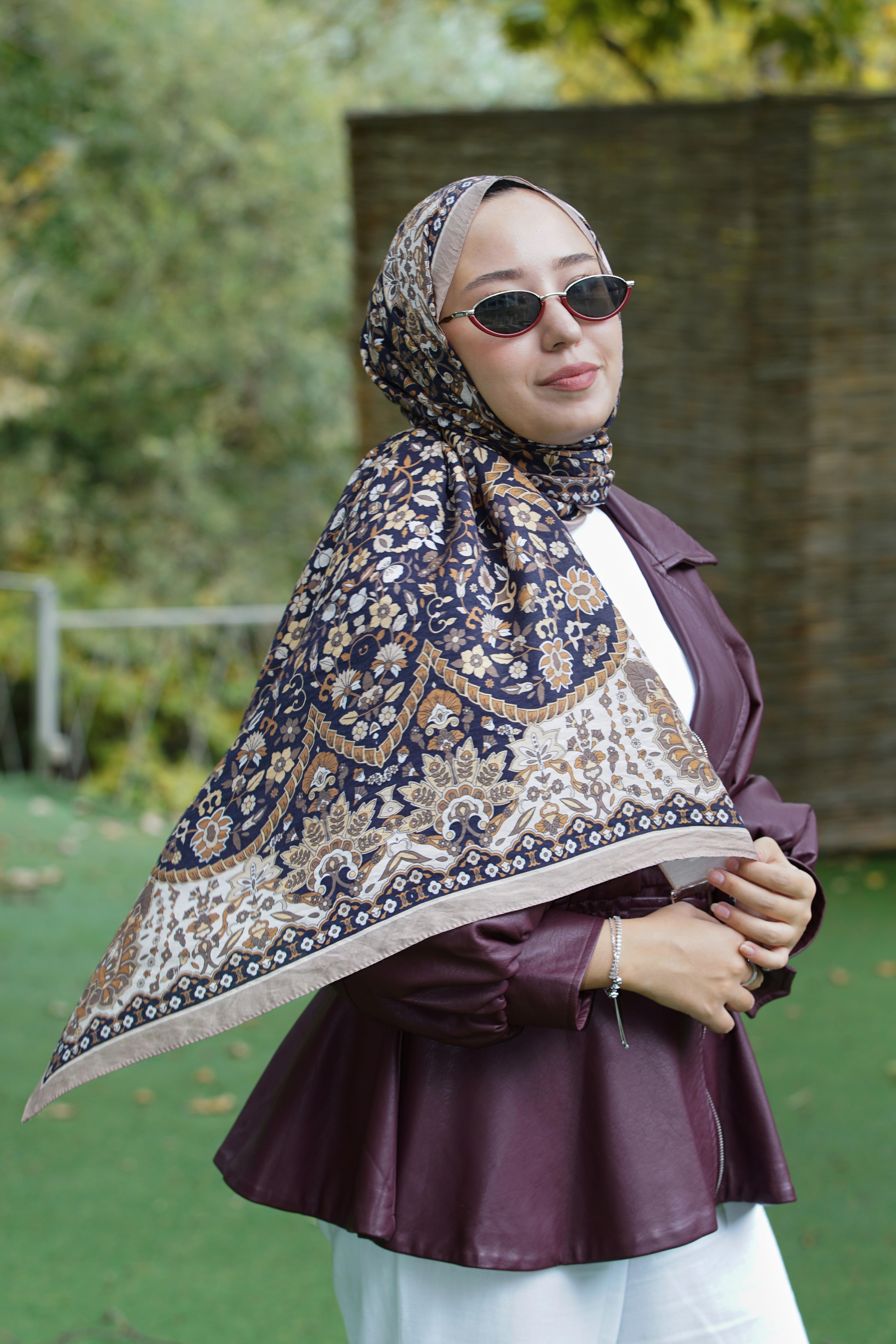 Loryan Scarf Dıamond Adel Şal - Vizon/Siyah