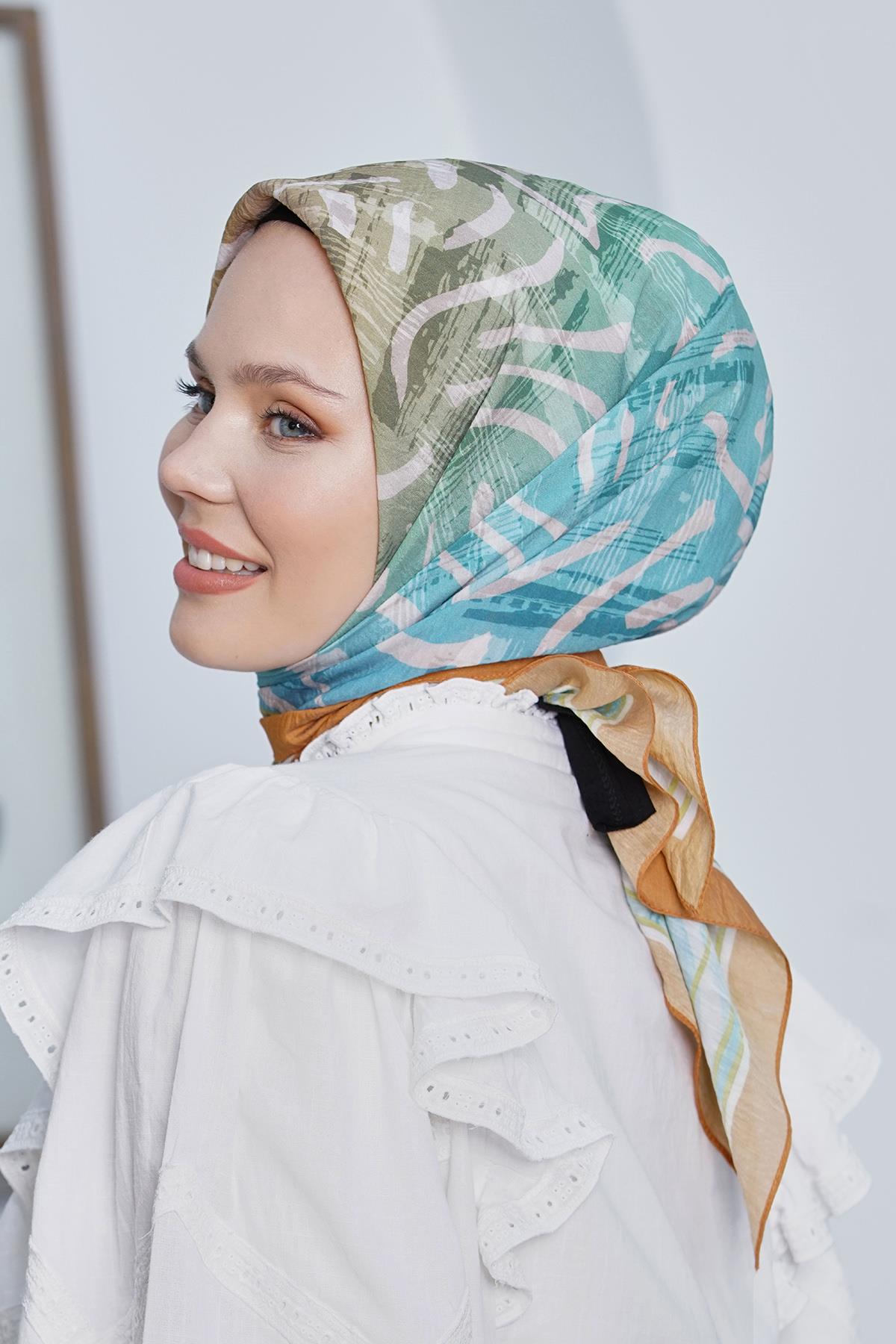 Loryan Scarf Diamond Eşarp - Diamond Arte İpeksi Eşarp 4287 Koyu Orange