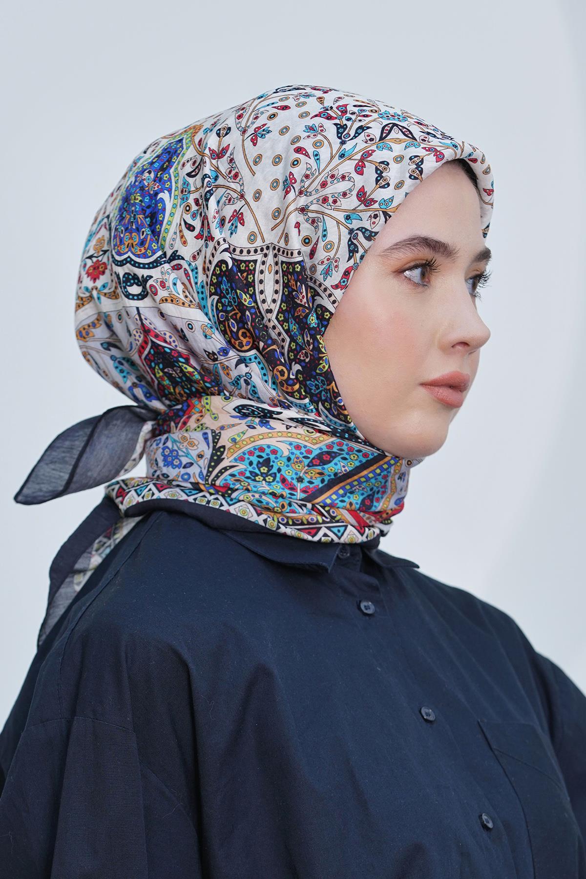 Loryan Scarf Diamond Eşarp - Diamond Harmony İpeksi Eşarp 4295 Siyah