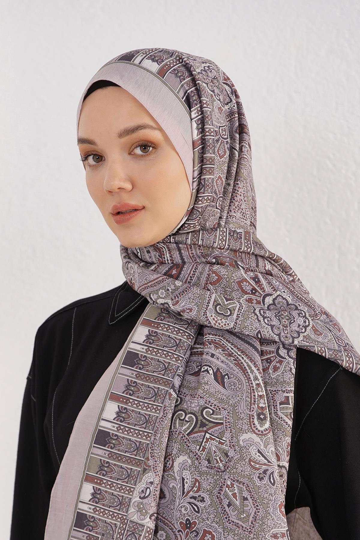 Loryan Scarf Diamond Şal - Diamond Harmony İpeksi Şal 4281 Gri