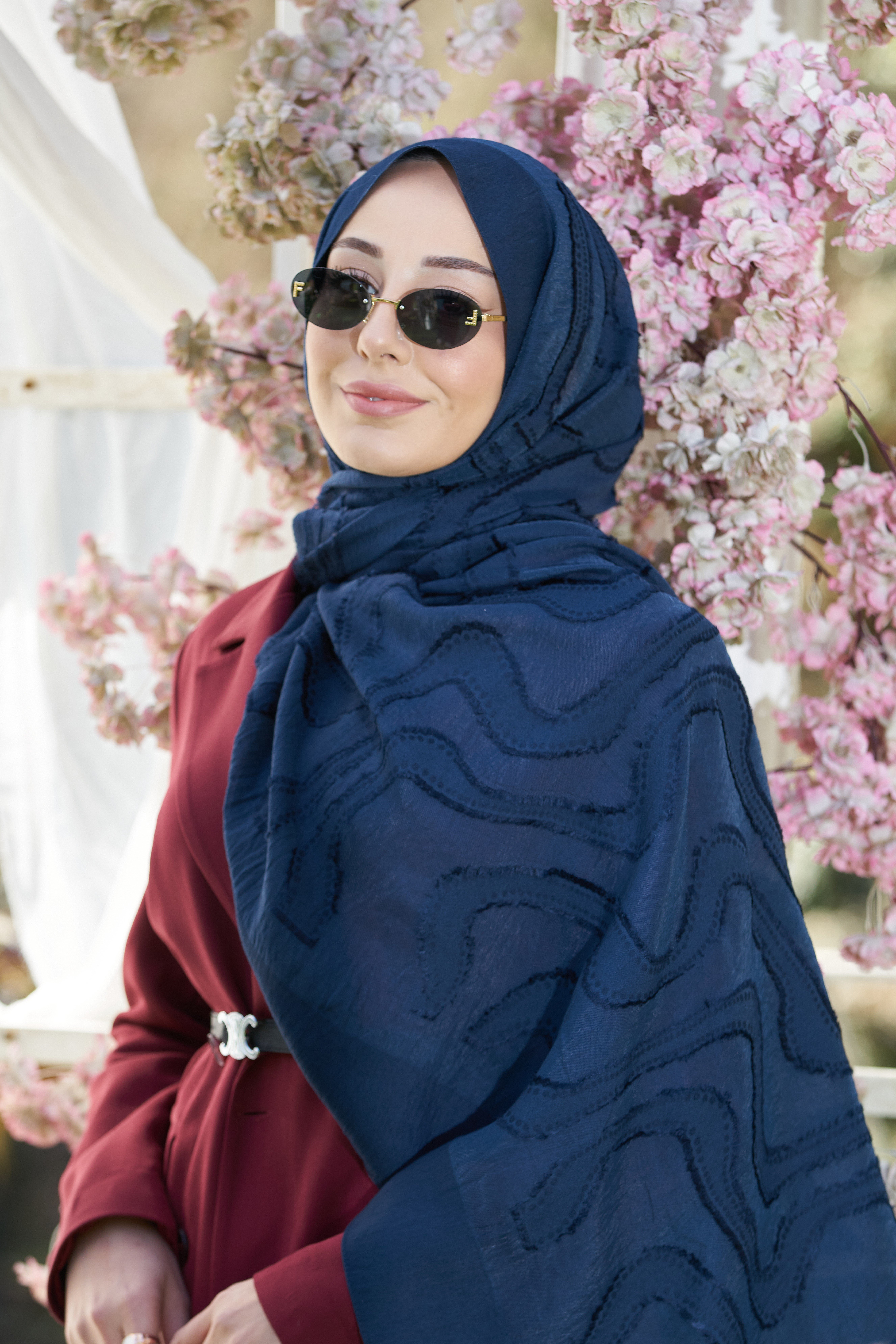 Loryan Scarf Lavin Girdap Şal - Lacivert