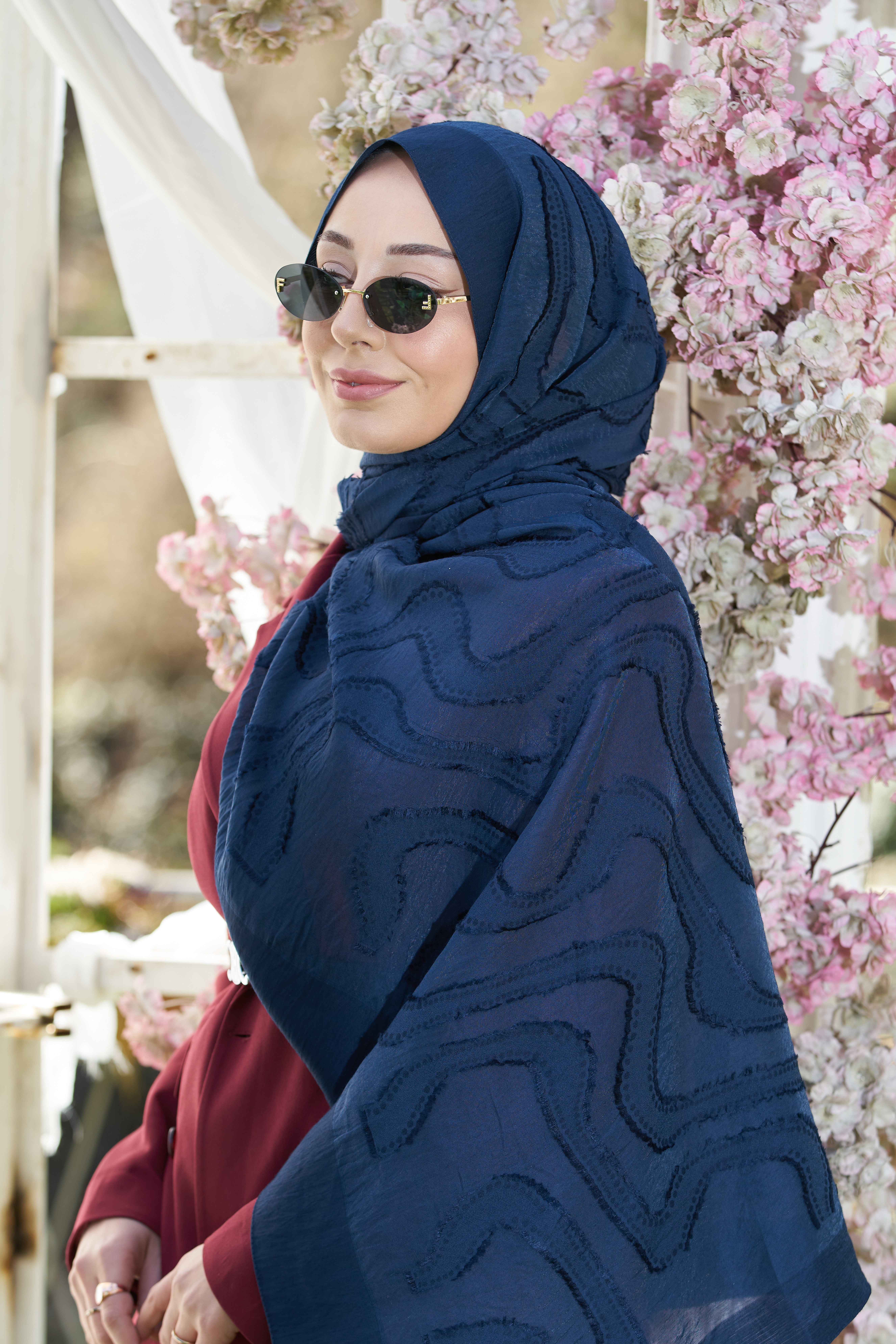 Loryan Scarf Lavin Girdap Şal - Lacivert