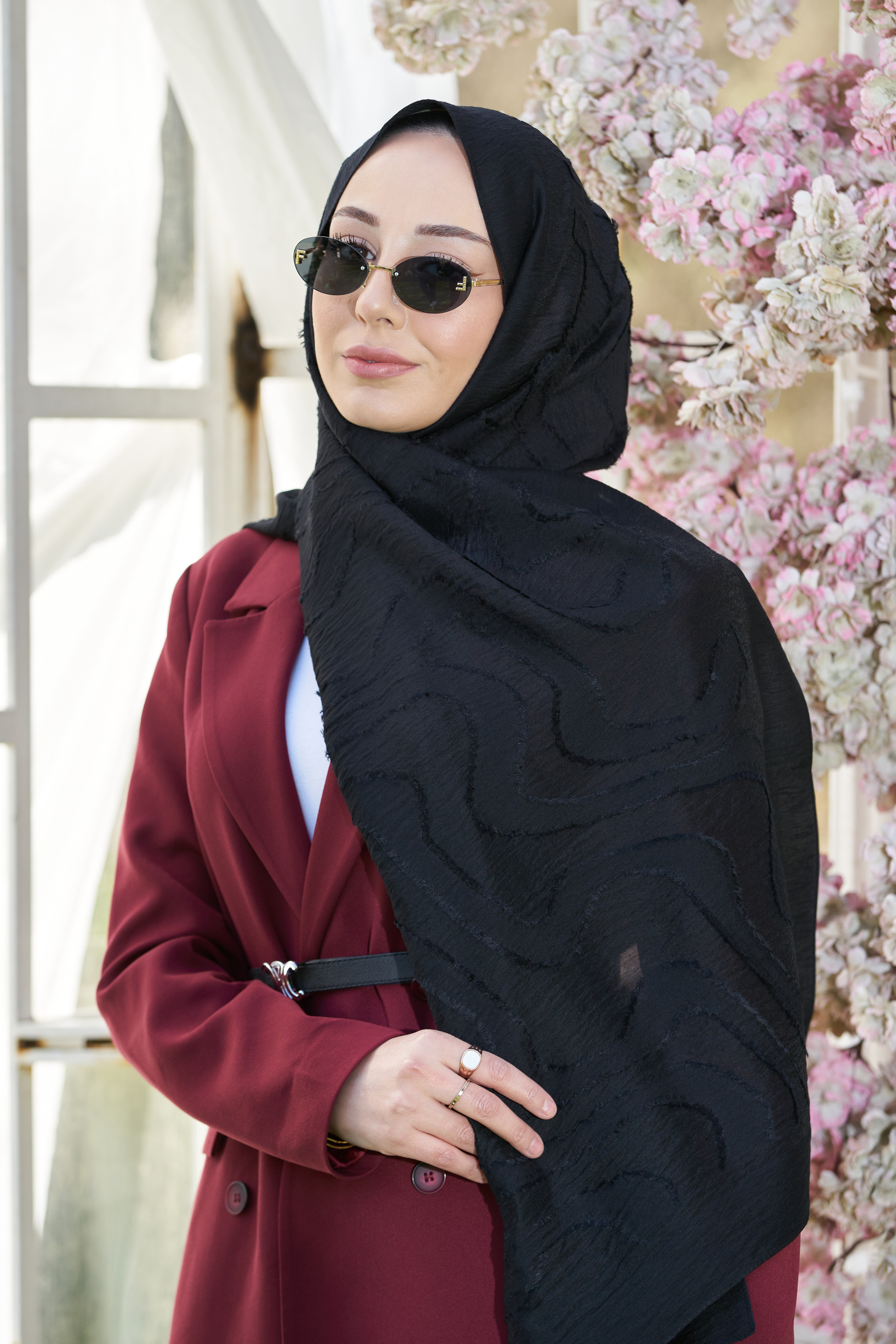 Loryan Scarf Lavin Girdap Şal - Siyah
