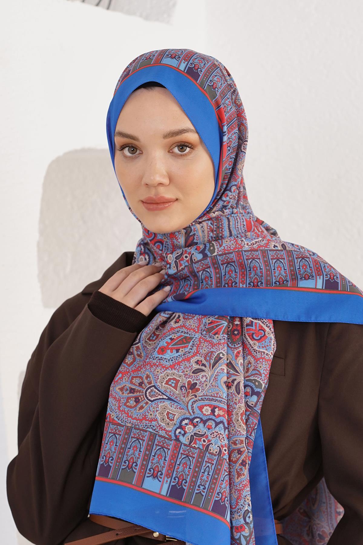 Loryan Scarf Linen Şal - Linen Harmony Pamuk Keten Şal 4298 İndigo