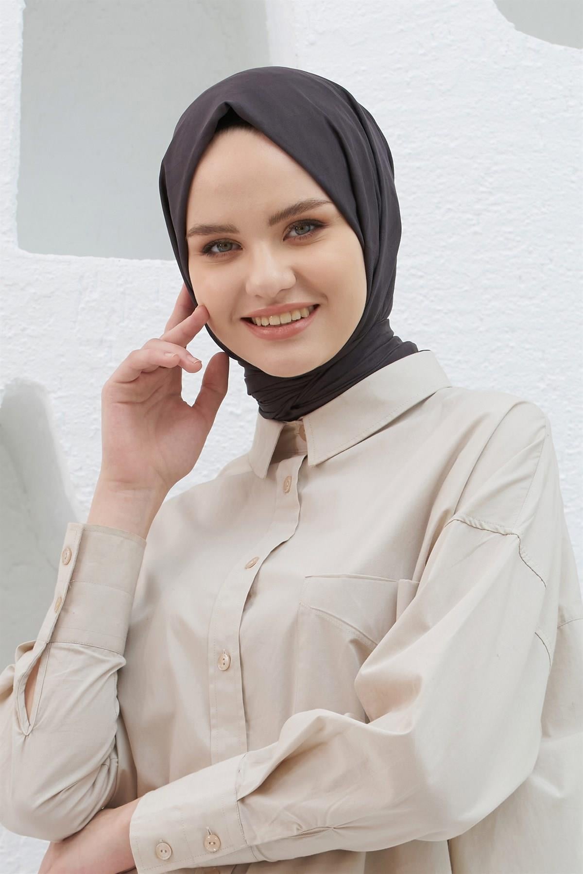 Loryan Scarf Logo Desen, Jakarlı Pamuklu Şal Acı Kahve