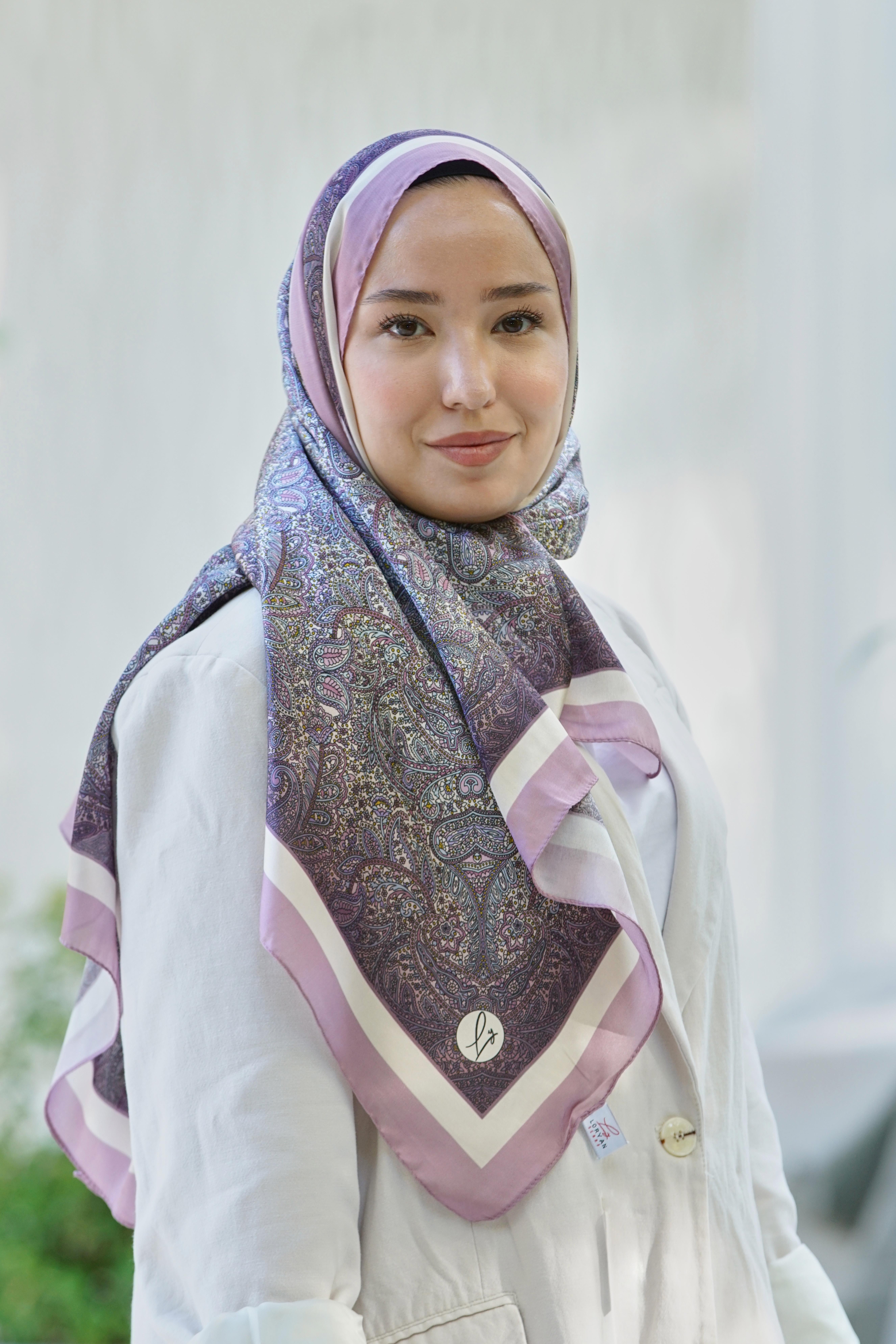 Loryan Scarf Zerre Degrade Etnik Şal -  Lila