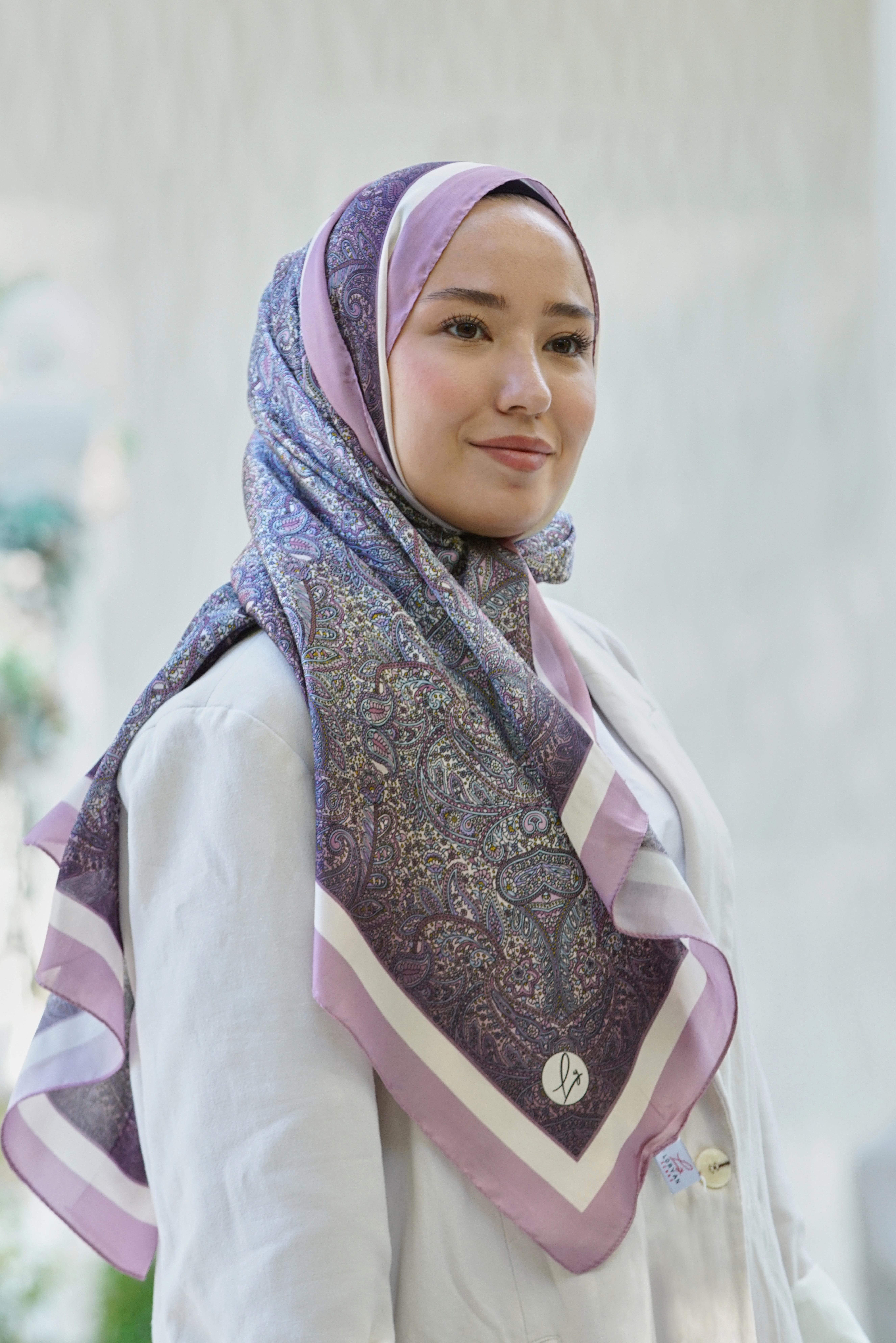 Loryan Scarf Zerre Degrade Etnik Şal -  Lila