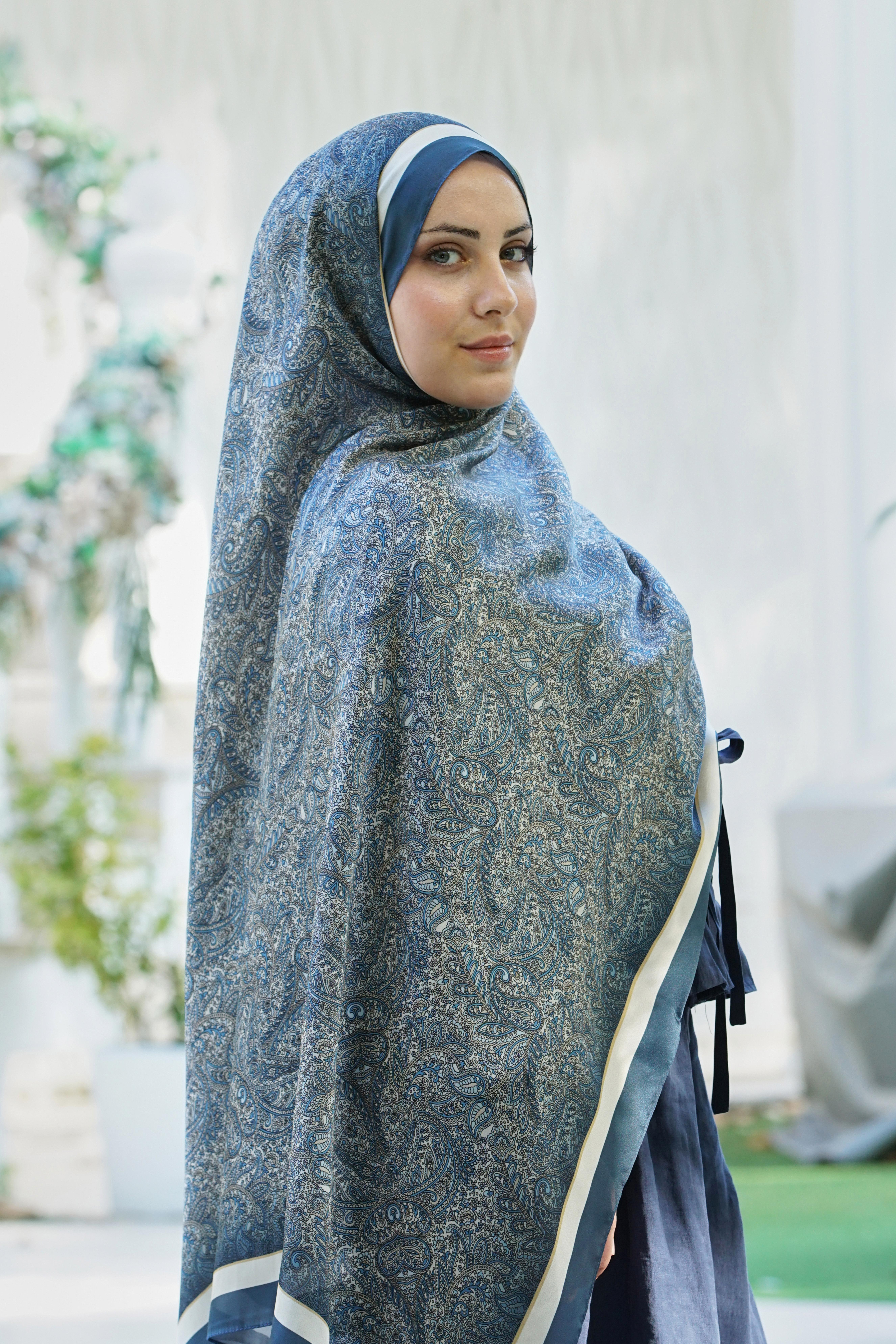 Loryan Scarf Zerre Degrade Etnik Şal -  Petrol