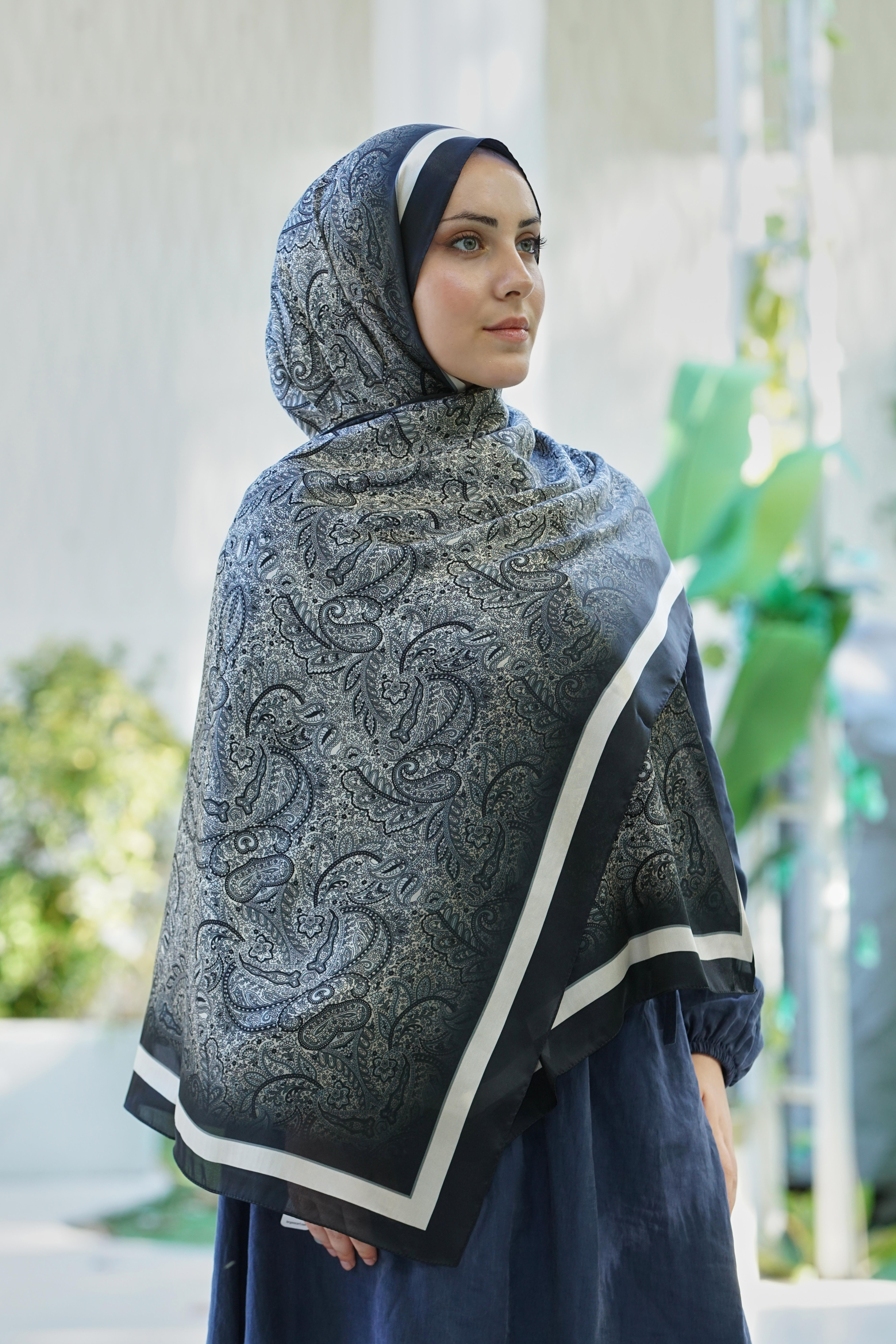 Loryan Scarf Zerre Degrade Etnik Şal -  Siyah