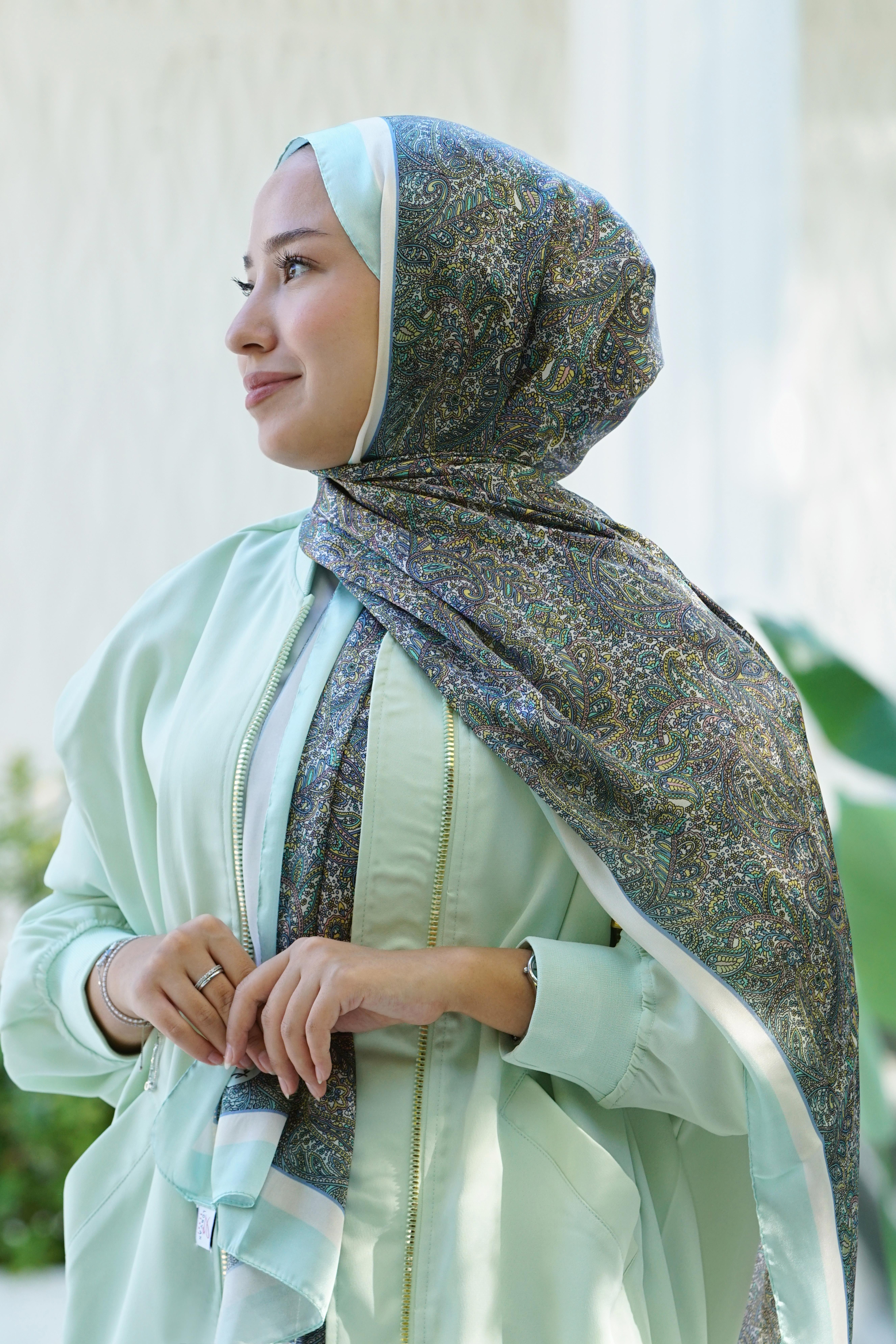 Loryan Scarf Zerre Degrade Etnik Şal -  Turkuaz