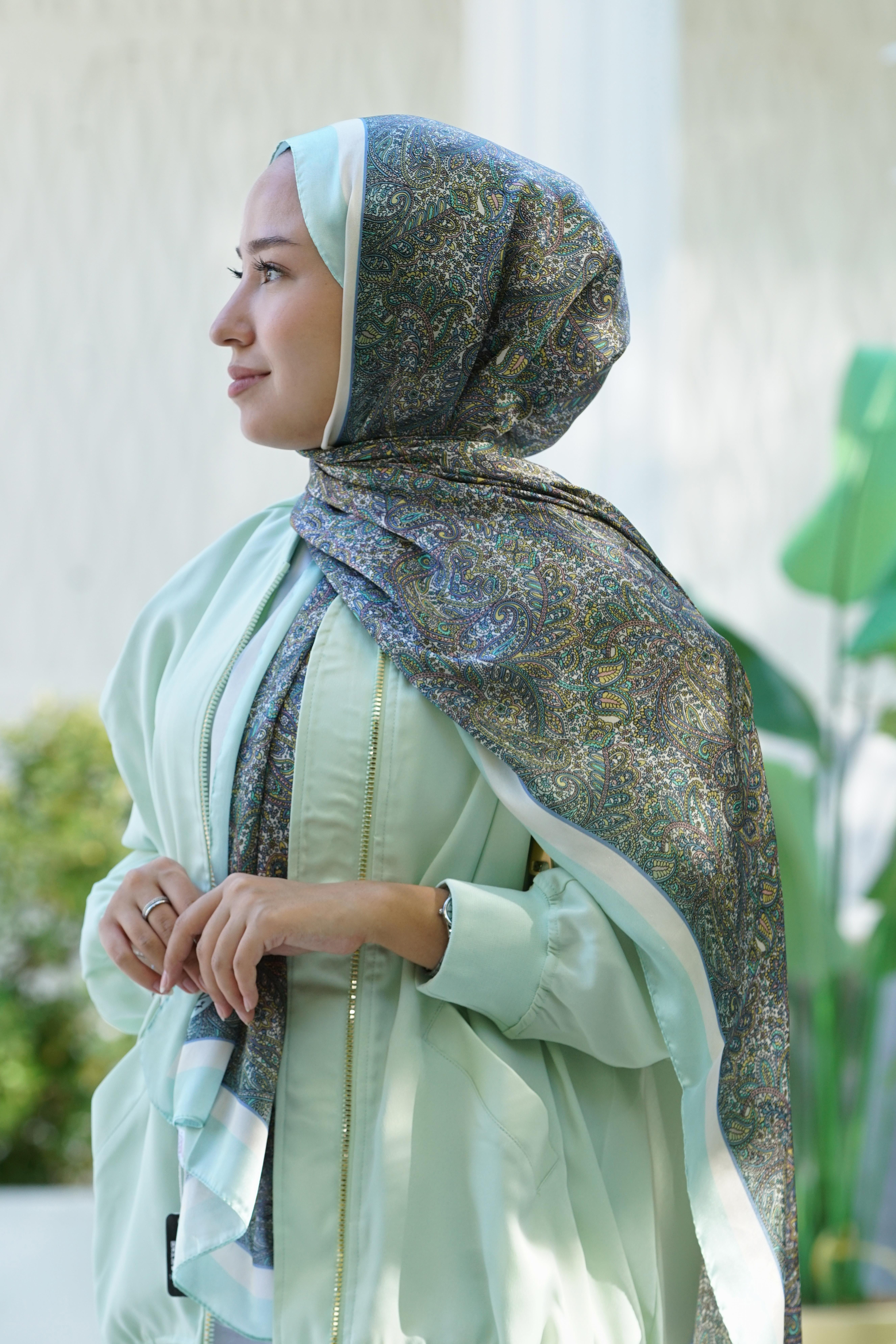 Loryan Scarf Zerre Degrade Etnik Şal -  Turkuaz