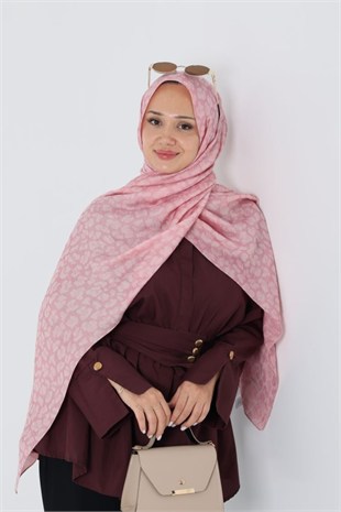 Aria Leopar Şal Şeker Pembe