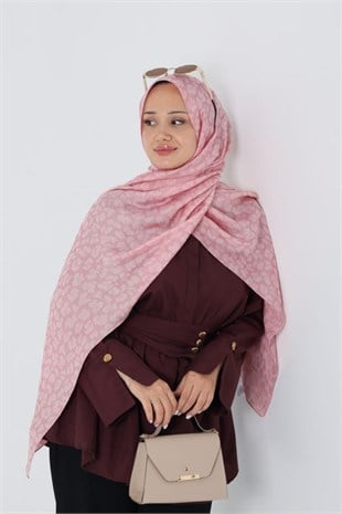 Aria Leopar Şal Şeker Pembe