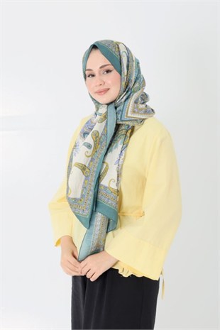 Diamond Mimoza Şal Fıstık Yeşili - Lila 