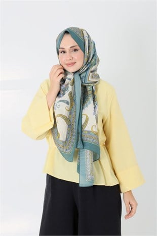 Diamond Mimoza Şal Fıstık Yeşili - Lila 