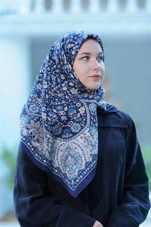 Loryan Scarf Dıamond  Adel Eşarp - Lacivert/Ekru