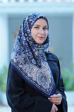Loryan Scarf Dıamond  Adel Eşarp - Lacivert/Ekru