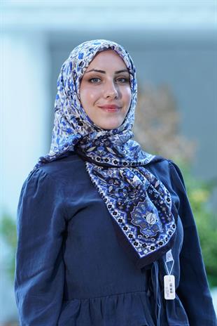 Loryan Scarf Dıamond  Adel Eşarp - Lacivert/Saks