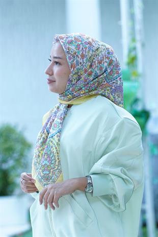 Loryan Scarf Dıamond  Adel Eşarp - Sarı/Ekru