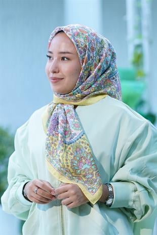 Loryan Scarf Dıamond  Adel Eşarp - Sarı/Ekru