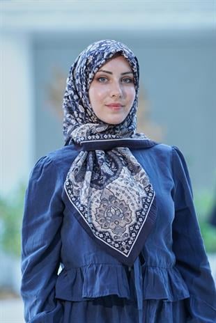 Loryan Scarf Dıamond  Adel Eşarp - Siyah/Ekru