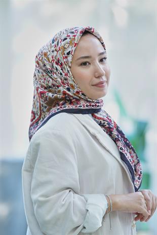 Loryan Scarf Dıamond  Adel Eşarp - Siyah/Kırmızı