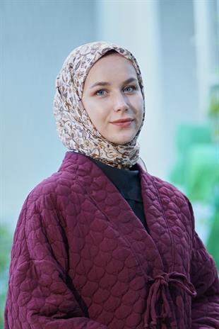 Loryan Scarf Dıamond  Adel Eşarp - Vizon