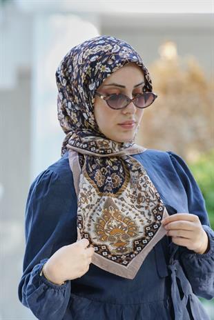 Loryan Scarf Adel Eşarp - Vizon/Siyah