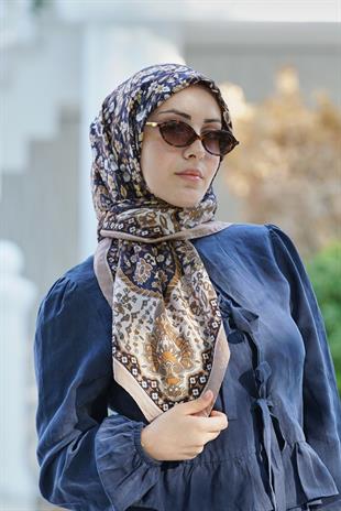 Loryan Scarf Adel Eşarp - Vizon/Siyah