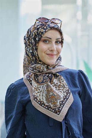 Loryan Scarf Adel Eşarp - Vizon/Siyah