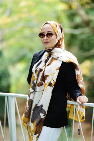 Loryan Scarf Dıamond  Aliza Şal - Kahve