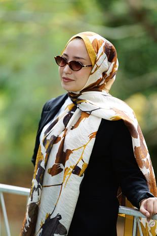 Loryan Scarf Dıamond  Aliza Şal - Kahve