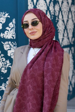 Loryan Scarf Aria Elina Şal - Koyu Bordo